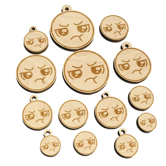 Kawaii Cute Pout Pouting Face Mini Wood Shape Charms Jewelry DIY Craft {7}