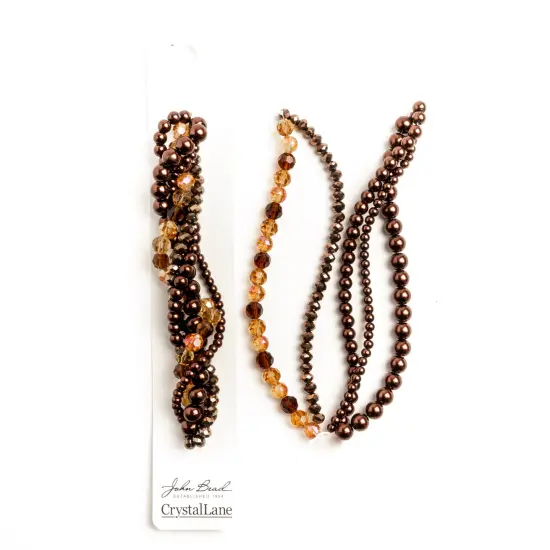 Crystal Lane DIY Plumeria Twisted Glass & Pearls Beads, 5 Strands {2}