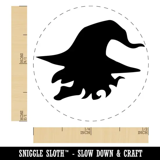 Smiling Evil Witch Head with Hat Halloween Self-Inking Rubber Stamp Ink Stamper for Stamping Crafting Planners Purple {1}