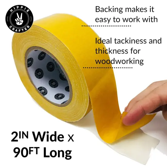Wide Double Stick Tape Double Sided Woodworking Tape Double Sided 2" inch Wide Wood Tape for Woodworkers CNC Machines Routing Templates Strong Double Sided Tape Heavy Duty Sticky Tape 90 Feet {2}