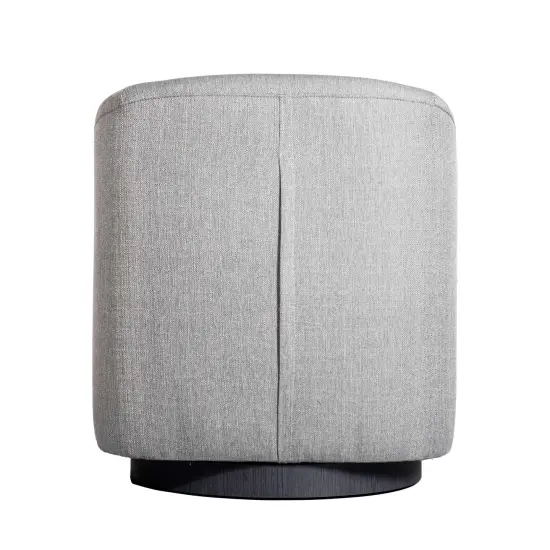 Merrick Lane Caro Upholstered Club Style Barrel Chair with Sloped Armrests and 360 Degree Swivel Base in a Vinyl Wrap Dark Gray {10}