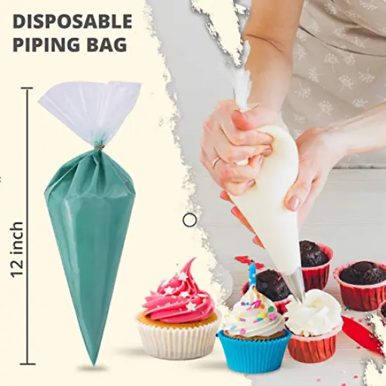 100 Anti Burst Pastry Bags - Disposable Piping Bags 12 Inch - Icing Piping Bags for Frosting - Ideal for Cakes and Cookies Decoration {1}