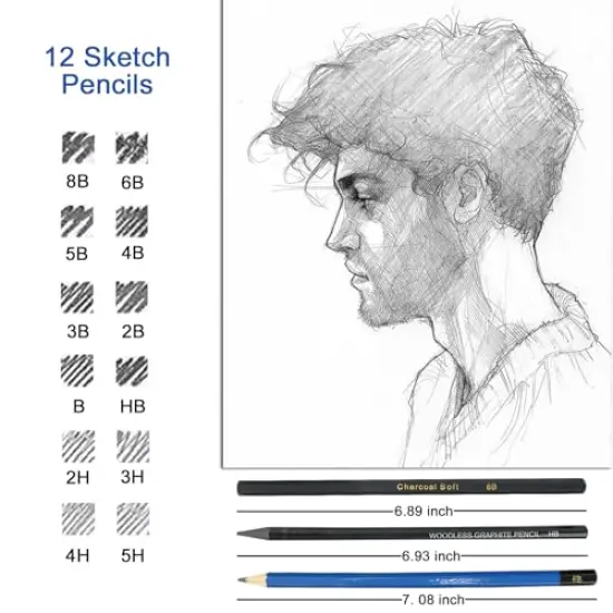 Drawing Sketch Set with Sketching, Graphite and Charcoal Pencils, Art Kit and Supplies for Kids, Teens and Adults {2}