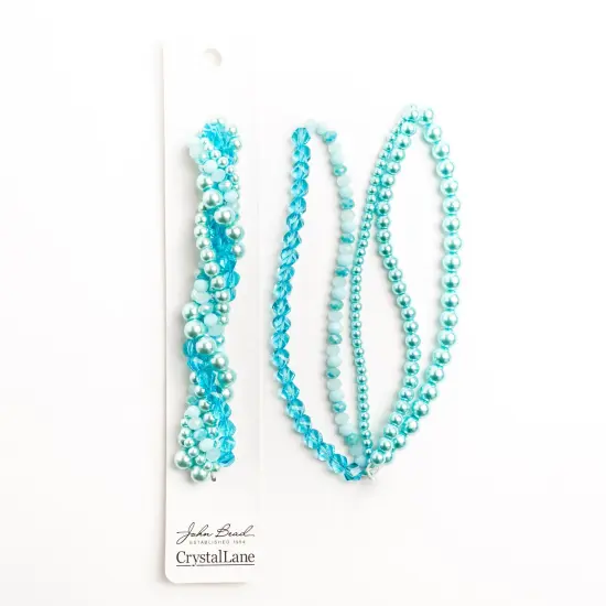 Crystal Lane DIY Bell Flower Twisted Glass & Pearls Beads, 5 Strands {2}