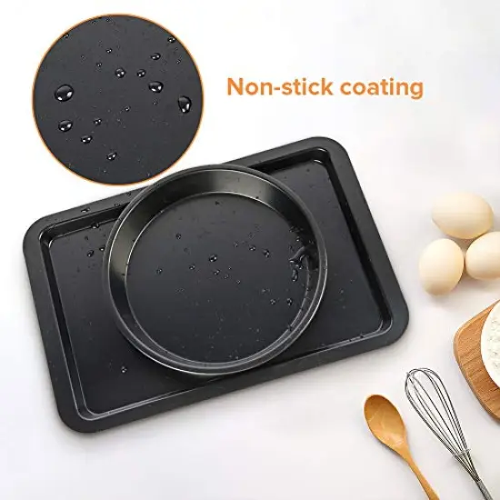 5 Pieces Nonstick Bakeware Set, Bakeware Include Cookie Sheet, Loaf Pan, Square Pan, Round Cake Pan, 12 Cups Muffin Pan {5}