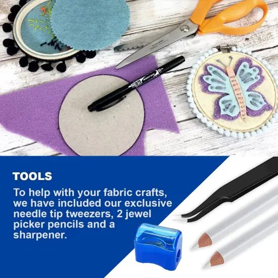 Jewel-It Embellishing Glue 2oz Fabric Glue and Adhesive with Pixiss Accessories Needle Tip Tweezers, and 2 Jewel Picker Pencils {4}