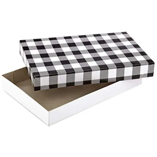 Hallmark Plaid Shirt Box Bundle (12 Boxes, 3 Designs) Blue, Green, Red, Black Buffalo Check for Christmas, Hanukkah, Birthdays, Father's Day {2}