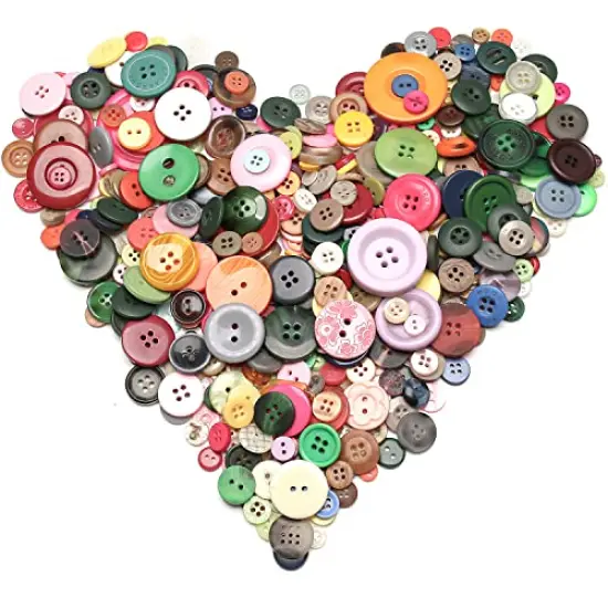 About 330 Resin Buttons of Various Specifications, Handmade Buttons, Sewing DIY Handicraft Buttons, Hand-Painted Decorative Buttons Multicolor Series {6}