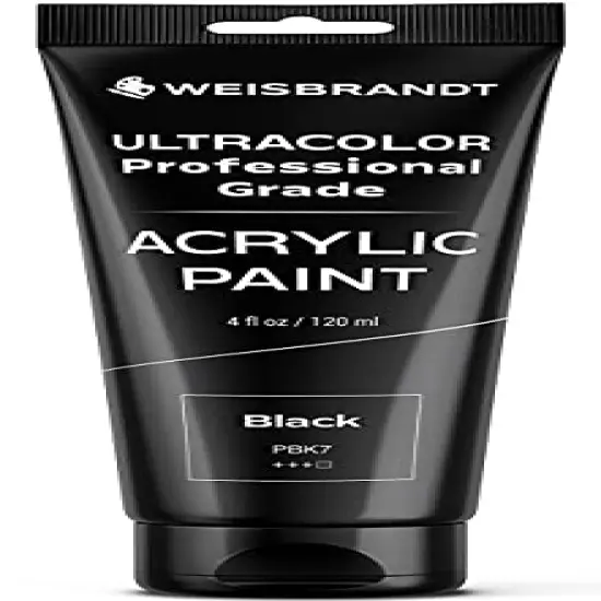 Artist Quality Acrylic Paint in Assorted Colors, 4 oz, Rich Pigment, Non Fading and Non Toxic, for Artists & Hobby Painters, Black {2}
