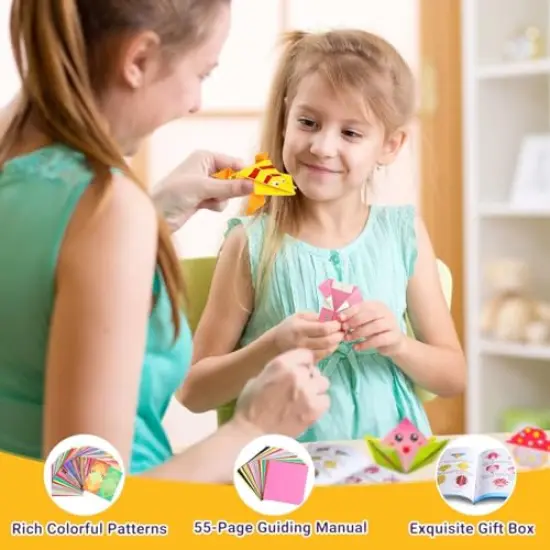 208 Sheets Vivid Colorful Folding Papers 54 Patterns Art Projects Kit for 5 6 7 8 9 10 11 12 Years Old Girl Boy Teen Birthday Gift Preschool Educational Toy {5}