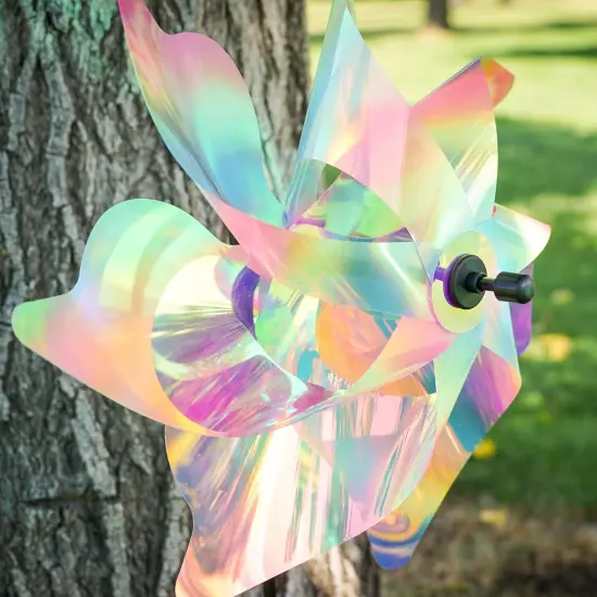 18-inch Striped Iridescent Pinwheel Spinner {3}