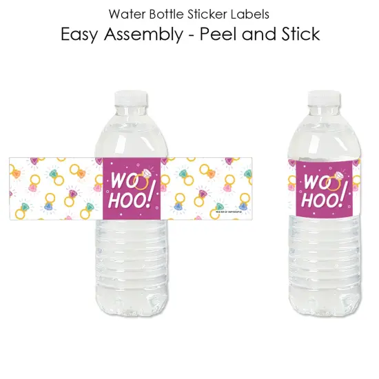 Big Dot of Happiness Just Engaged - Colorful - Engagement Party Water Bottle Sticker Labels - Set of 20 {3}