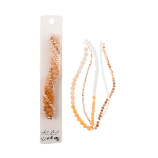 Crystal Lane DIY Amber Glow Twisted Glass & Pearls Beads, 5 Strands {2}