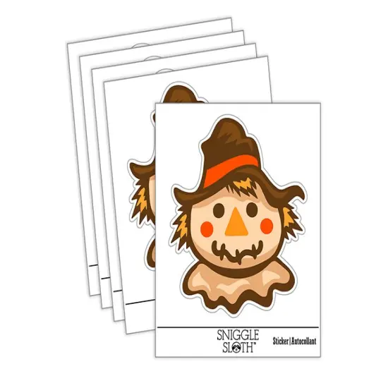 Scarecrow Head Fall Autumn Waterproof Vinyl Phone Tablet Laptop Water Bottle Sticker Set - 5 Pack {2}