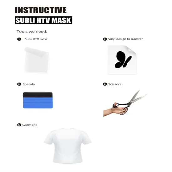 SUBLI HTV MASK&trade; 8&rdquo;x9&rdquo;- 15 SHEETS Free Delivery Transfer Paper And Vinyl Tape {3}