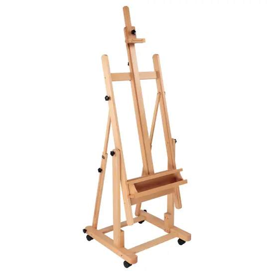 Creative Mark Savannah Studio Easel - Portable LightWeight Art Easel With Adjustable Angles With Wheels - Ideal For Artist, Perfect for Painting - Storage Drawer - Natural Finish - Ideal For Artist {1}