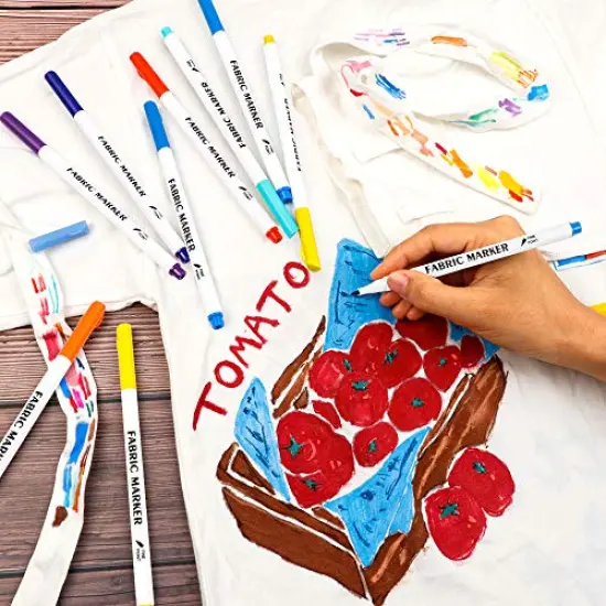 36 Colors Fabric Markers, Permanent Fabric Pens for Writing Painting on T-Shirts Clothes Sneakers Canvas, Child Safe & Non-Toxic for Kids Adults {3}