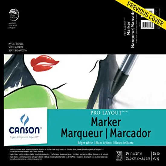Artist Series Pro Layout Marker Pad, 14&rdquo; x 17&rdquo;, Fold-Over Cover, 50 Sheets (100511049), 14" x 17", White {4}