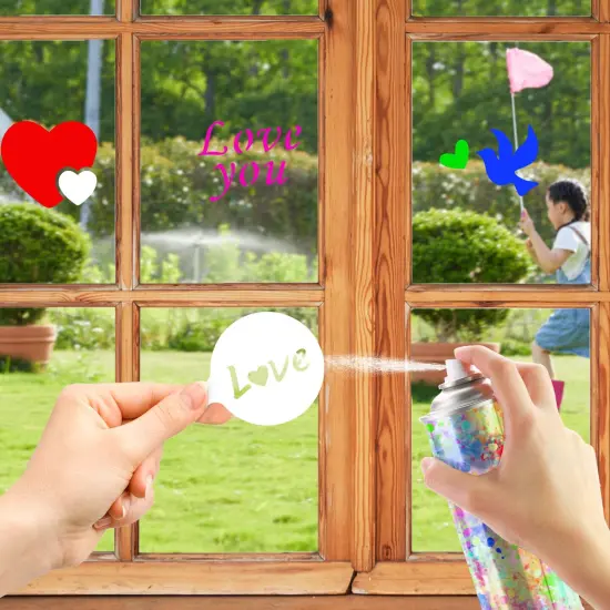 20 Pieces Valentine's Day Cake Stencil Templates Decoration, Reusable Valentine Day Cake Cookies Baking Painting Mold Tools, for Decorating Dessert Coffee Oatmeal Cappuccino Mousse Hot Chocolate {5}