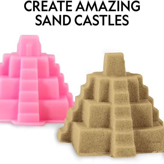 6 lb Play Sand Combo Pack - 2 Lbs. Each of Blue, Purple and Natural Sand with Castle Molds - A Fun No Mess Sensory Activity, Kids Fake Sand Play Set (Amazon Exclusive) {6}