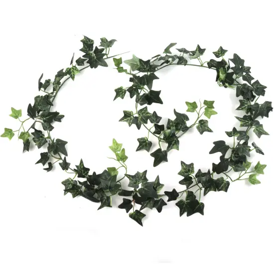 6ft Mini Green Ivy Garland, 12-Pack - 168 Silk Leaves, Flexible Indoor/Outdoor D&eacute;cor, DIY, Events & Home Accents - Year-Round Greenery, Floral Home by Artificial Flowers {1}