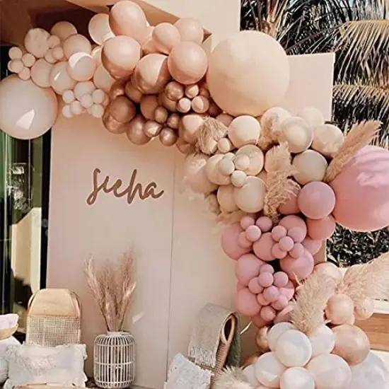 141 Pieces Balloon Arch Garland Kit,Blush Nude Apricot Party Balloons Decoration Set for Retro Boho Wedding Baby Shower Bridal Engagement Anniversary Graduation Birthday Decorations {2}