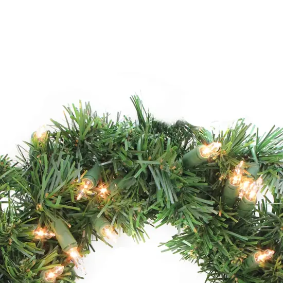Allstate Pre-Lit Artificial Deluxe Windsor Pine Christmas Wreath - 10" - Clear Lights Green {4}