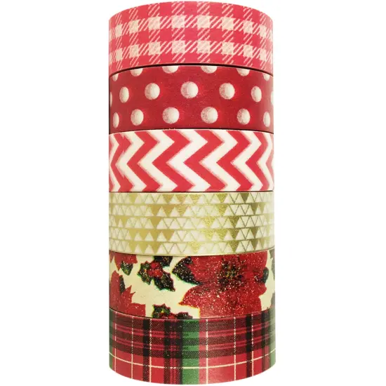 Wrapables Washi Masking Tape, Christmas Collection (Set of 6), SET01 {2}