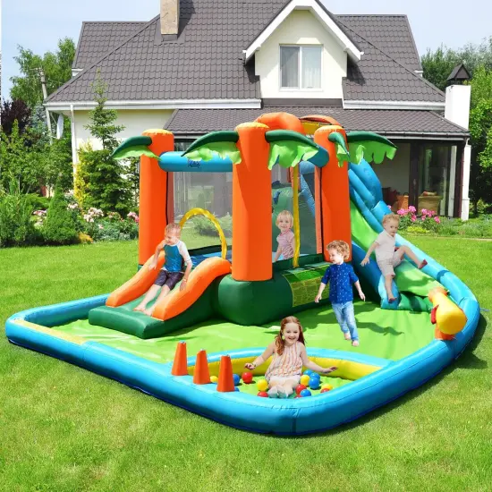 7 in1 Inflatable Slide Bouncer with Two Slides {2}