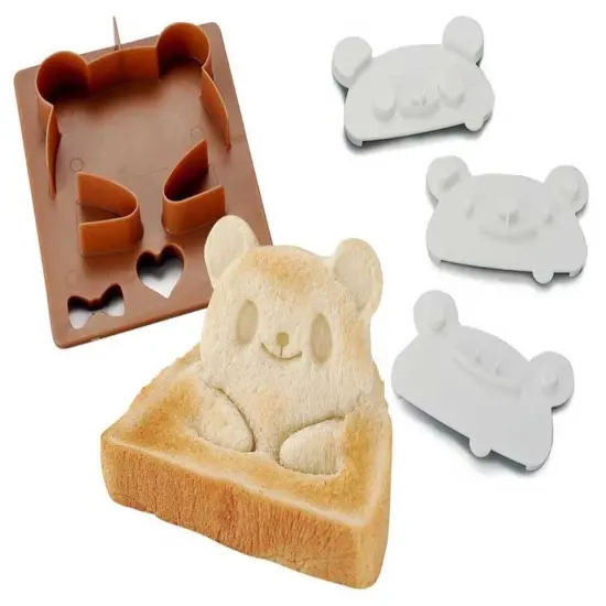 Set of Panda Frog Bear Shapes Sandwich Cutter Mold Bread. {1}