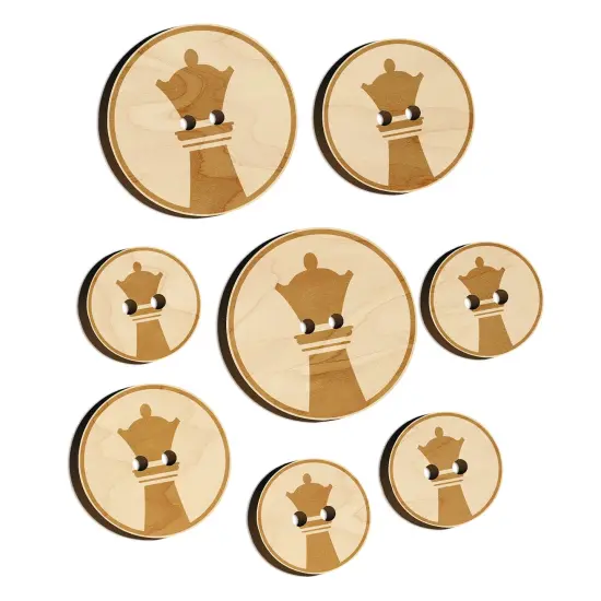 Chess Piece Black Queen Wood Buttons for Sewing Knitting Crochet DIY Craft {7}
