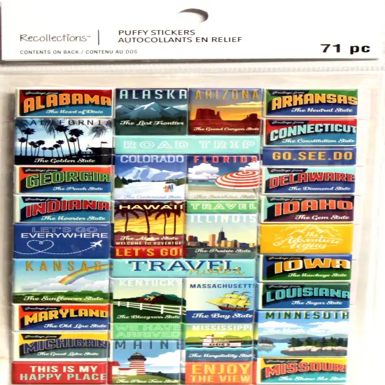 Recollections States Dimensional Puffy Stickers {1}