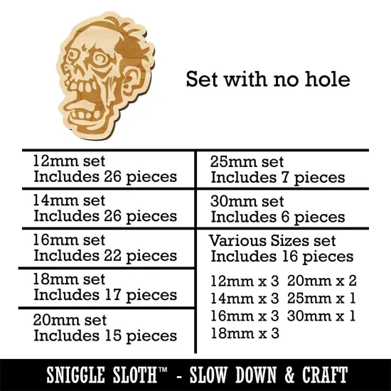 Zombie Undead Creepy Head Mini Wood Shape Charms Jewelry DIY Craft {1}