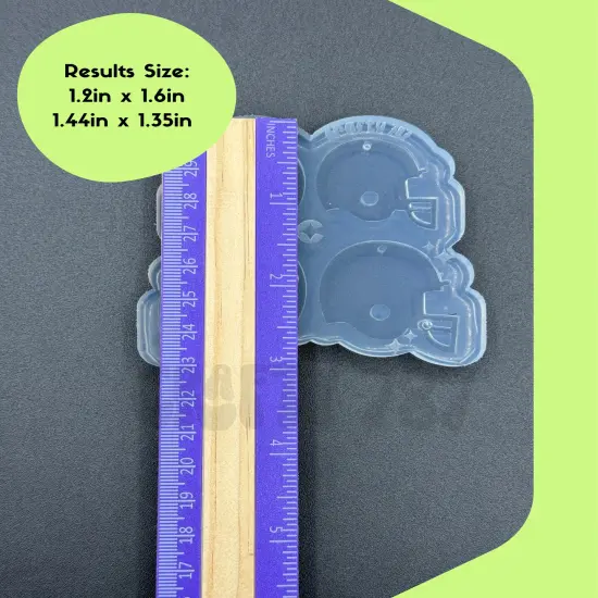 Football Helmet Dangle Earring Silicone Mold, Resin Mold (B15) {2}