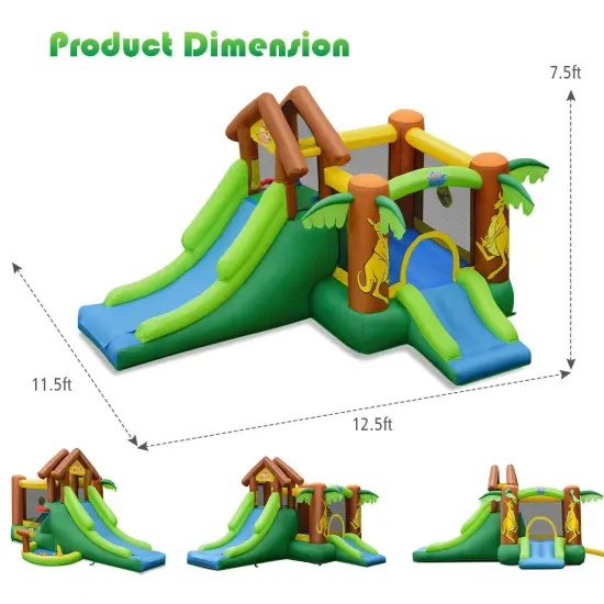 Kids Inflatable Jungle Bounce House Castle including Bag {4}