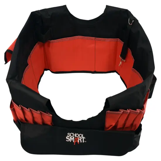 School Smart Caddy Organizer with 43 Pockets, Medium, 14 x 12 x 12 Inches, Black/Red {2}