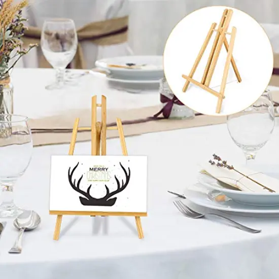 4Pc Wooden Easel,16"Table Top Easel,Easel for Painting canvases,Foldable A Frame Wood Easel Adjustable Table Easel for Kids,Oil Water Painting,Students Classroom Etc. {3}