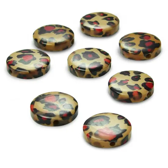 6 Packs of Animal Print Acrylic Bead 8 Inch Strand {1}