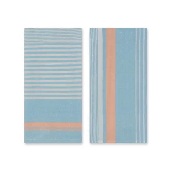 Woven Striped Kitchen Towel, Set of 2 Red and Beige {2}