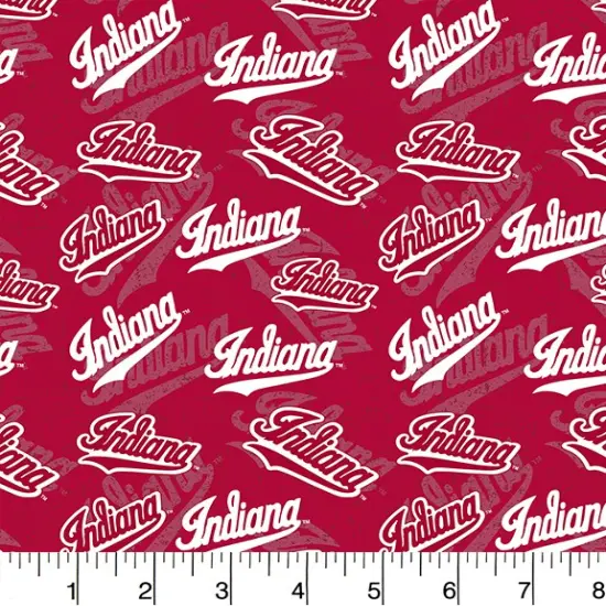 Sykel Enterprises-Indiana University Cotton Fabric-Indiana Hoosiers Tone On Tone Cotton Quilting Fabric {1}