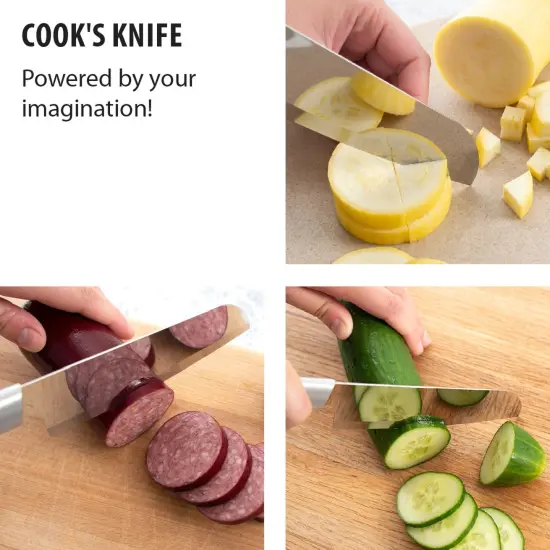 Rada Cook's Knife, Hand-Sharpened 6.25 inch Curved Blade Knives, Stainless Steel Cutlery with Solid Aluminum Handle {3}