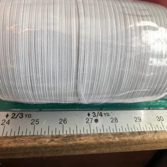1/8 in braided elastic by the roll -white {1}