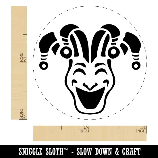 Jester Clown Joker Face Mardi Gras Self-Inking Rubber Stamp Ink Stamper for Stamping Crafting Planners Yellow {1}