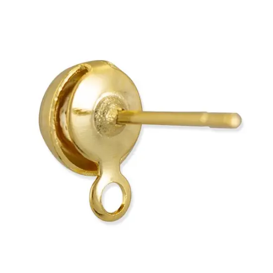 JewelrySupply 6mm Ball Post with Ring Gold Plated (Package of 10) {3}