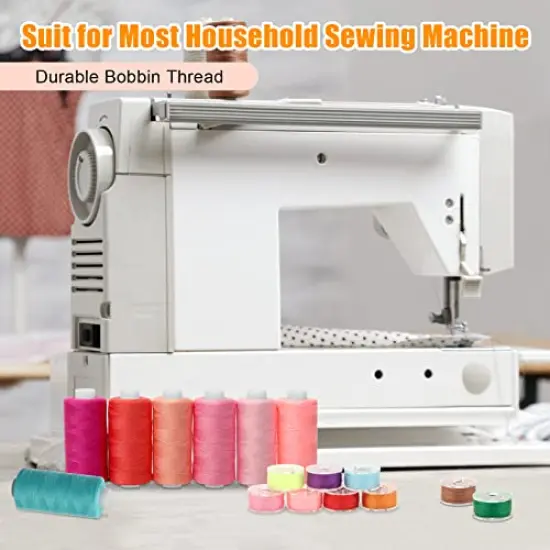 72 Pieces Bobbins Sewing Thread Kits, 437 Yards Per Thread Spools, Prewound Bobbin with Case 36 Colors Sewing Supplies for Hand & Machine Sewing, Emergency and Travel, DIY and Home {4}