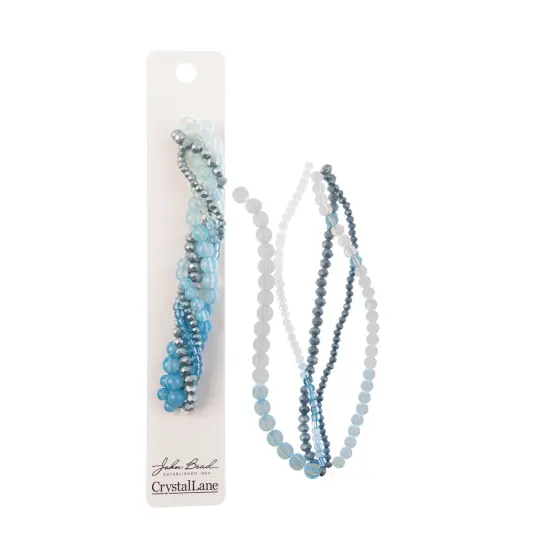 Crystal Lane DIY Blue Sky Twisted Glass & Pearls Beads, 5 Strands {2}