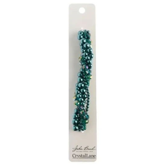 Crystal Lane DIY Teal Hydrangea Twisted Glass & Pearls Beads, 5 Strands {3}