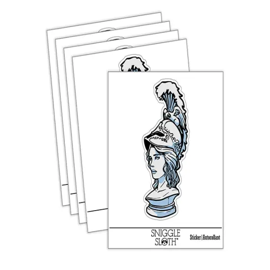 Bust Statue Athena Greek Goddess Wisdom War Waterproof Vinyl Phone Tablet Laptop Water Bottle Sticker Set - 5 Pack {1}