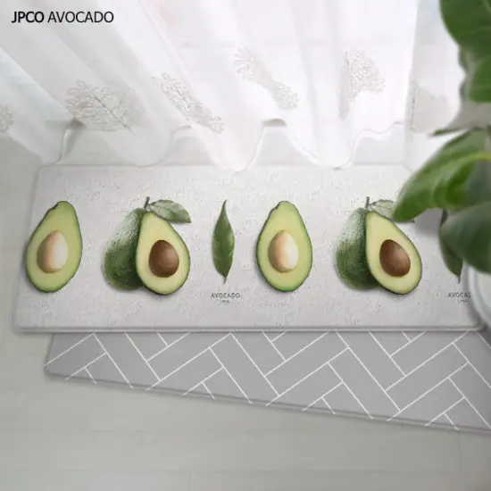 Double-Sided Two Designs Herringbone and Avocado Kitchen Anti-Fatigue Waterproof Kitchen Mat, Medium {5}