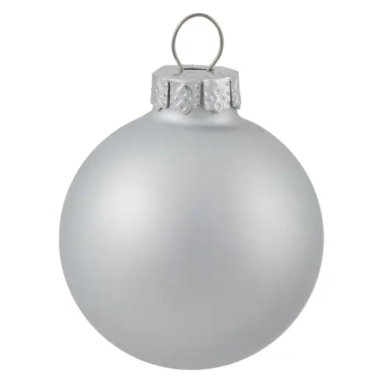 Northlight 10ct Silver Shiny and Matte Glass Ball Christmas Ornaments 1.75" (45mm) {4}